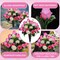 Set of 2 Artificial Cemetery Flowers with Vase – Memorial Flower Bouquet for Grave, Headstone Decoration, Indoor & Outdoor (Pink & White)